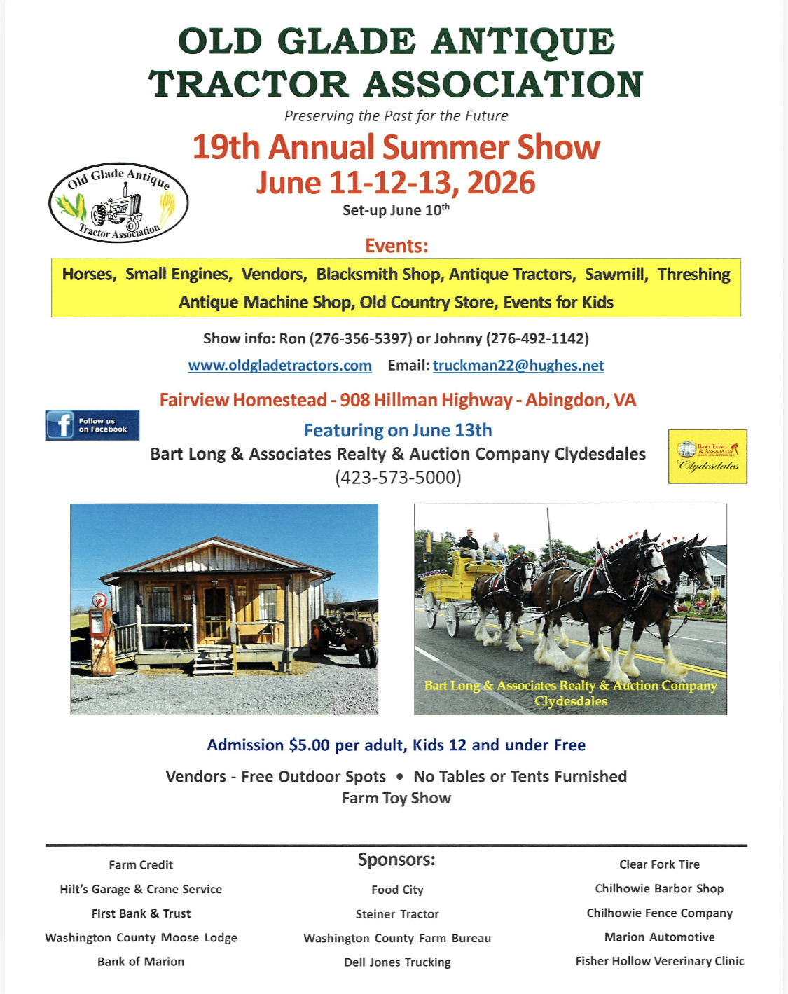Old Glade Tractor Association Upcoming Show